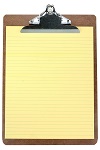 clipboard with yellow notepaper